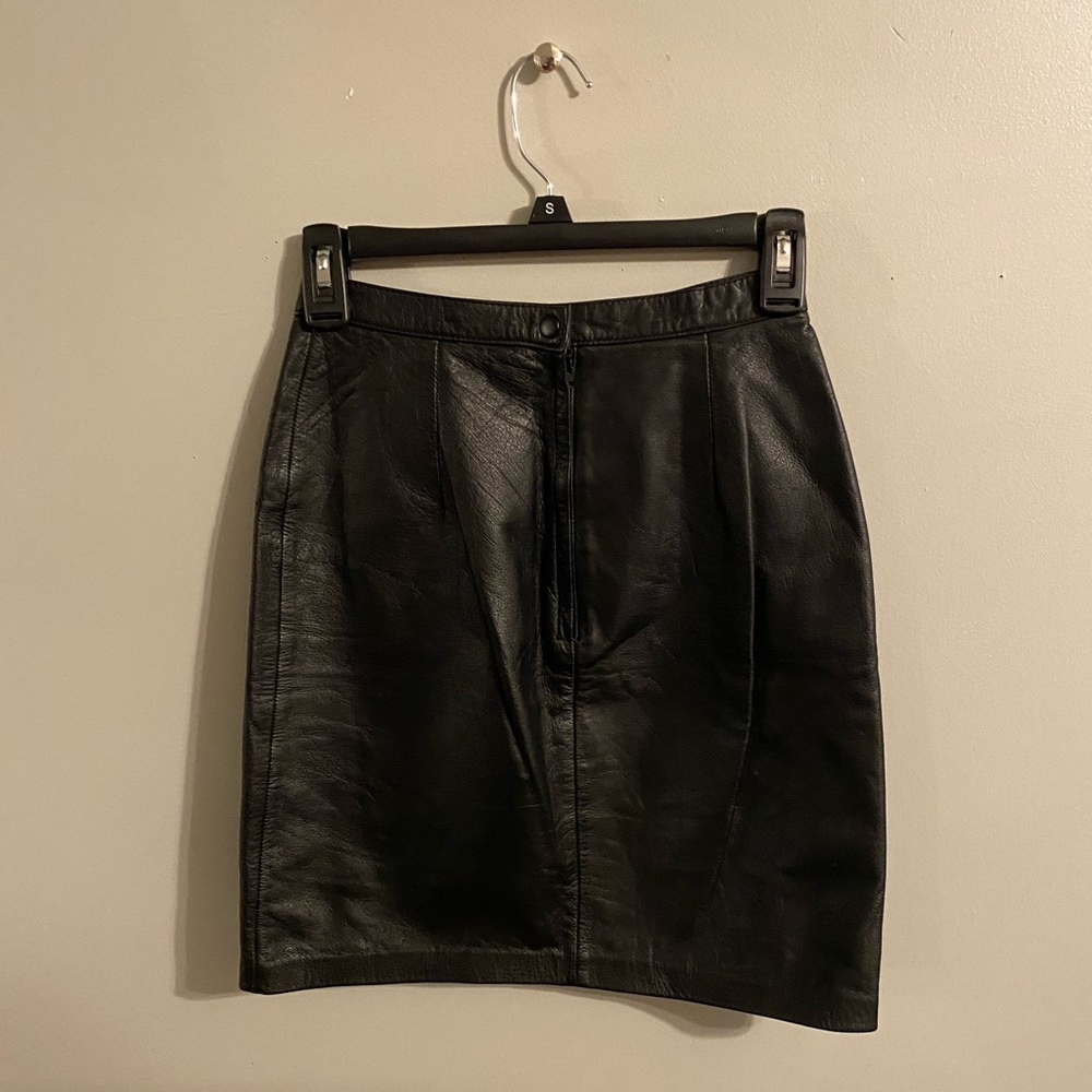 Black Mini Leather Skirt